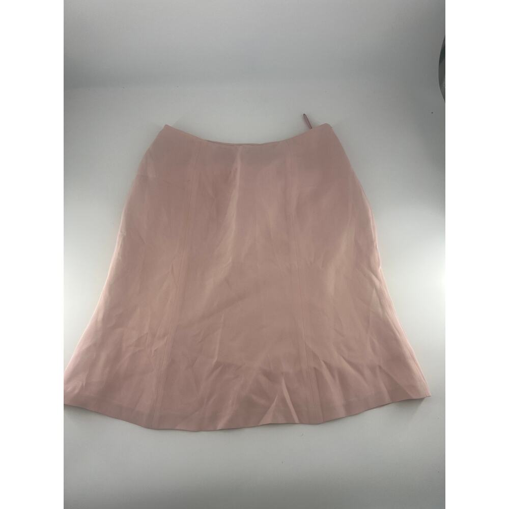 Talbots Pure Silk Skirt Womens Size 12 Pink Knee Length Career Cottagecore